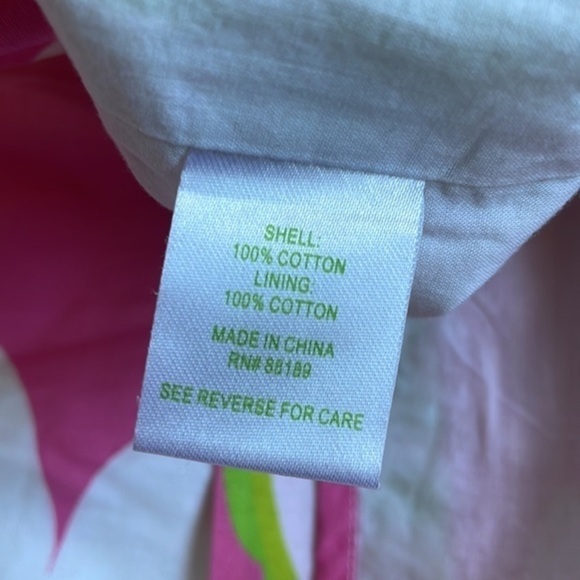 Lilly Pulitzer dress strapless size 2 pink green white floral tie back - Picture 12 of 12